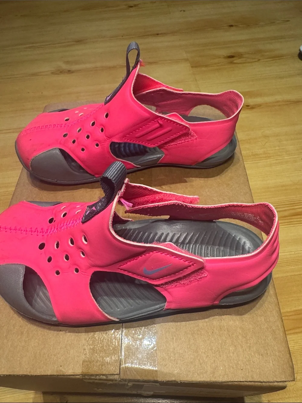 Nike Kids Neon Pink Water Shoes with Gray Accents